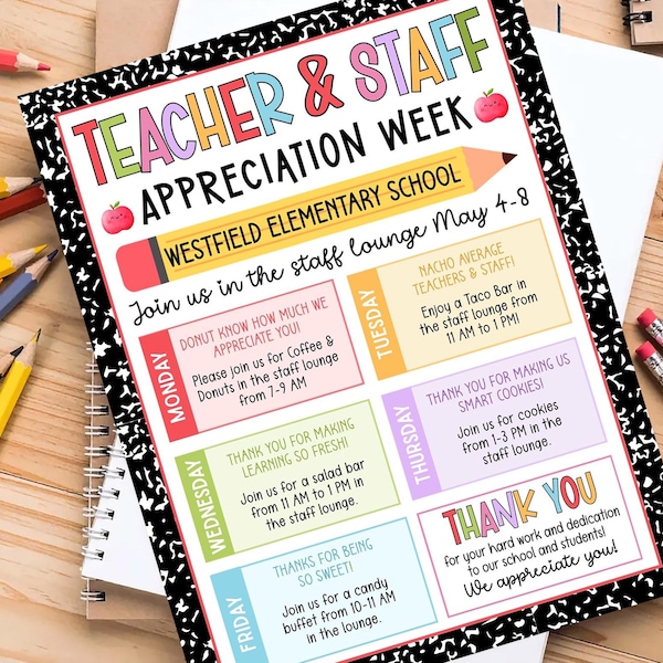 Teachers Appreciation Week 2026 Flyer - Etsy