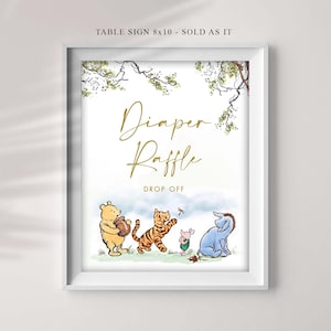 Classic Winnie the Pooh Late Night Diapers Sign, Printable Diaper