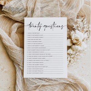 20 Questions About the Bride, Bridal Shower Game, How Well Do You Know the Bride, Editable Template, Bridal Wedding Shower Fun Games, MM2