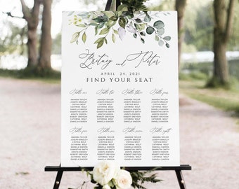 CHLOE - Wedding Seating Chart Template, Try Before You BUY, Printable Seating Plan, Editable Template , Wedding Poster, You Print, Templett