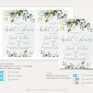 CHLOE Collection Eucalyptus Wedding Template Kit, Greenery Wedding Stationery Bundle, Wedding Invitation Set, Invitation Template Set image 9