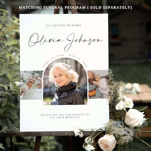 May include: A white funeral program with a black border. The program features a photo collage of a woman and two older couples. The text reads "In Loving Memory Olivia Johnson April 14, 1938 July 21, 2023 Thank You All For Coming To Pay Your Respects."
