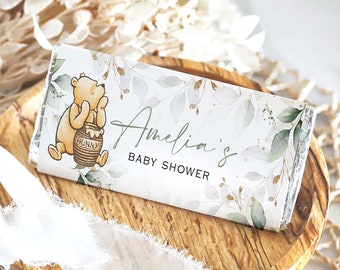 Winnie Pooh Baby Shower Chocolate Wrapper Template (Digital Download)