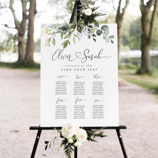 CHLOE - Seating Chart Template, Editable Seating Chart, Printable Seating Plan, Editable Template , Wedding Poster, You Print, Templett