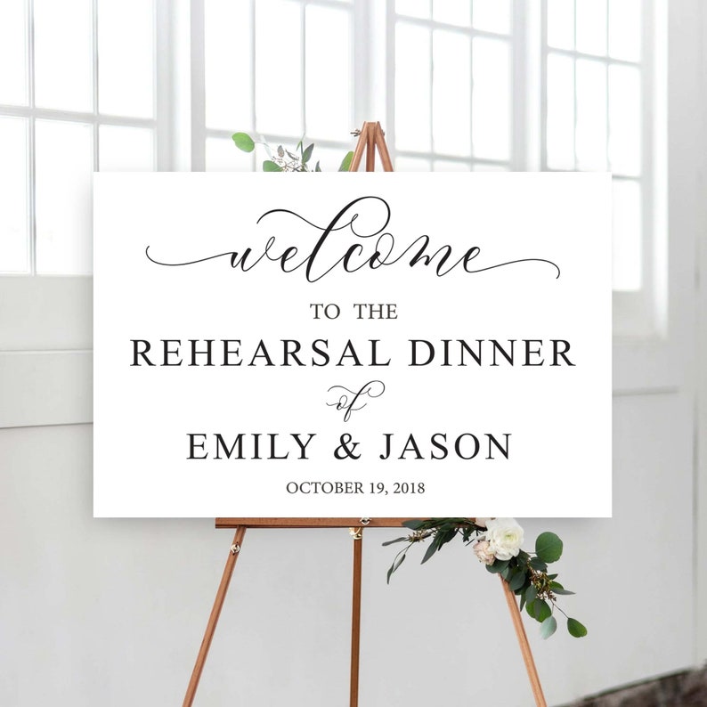 Rehearsal Dinner Welcome Sign Personalized Rehearsal Dinner | Etsy