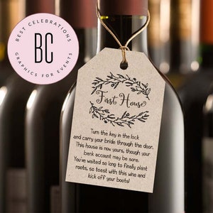 EDITABLE Marriage Milestone Wine Basket Tags A year of first Wine Gift Basket Tags Bridal Shower Gift Wedding Gift Wine Labels image 2