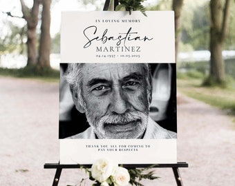 Editable Funeral Welcome Sign: Celebration of Life Poster (Canva)