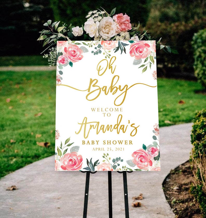 Oh Baby Sign Template Editable Baby Shower Etsy