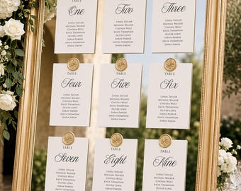 Wedding Seating Chart Template, Minimalistic Seating Chart Cards, Canva Templates (Digital Download)