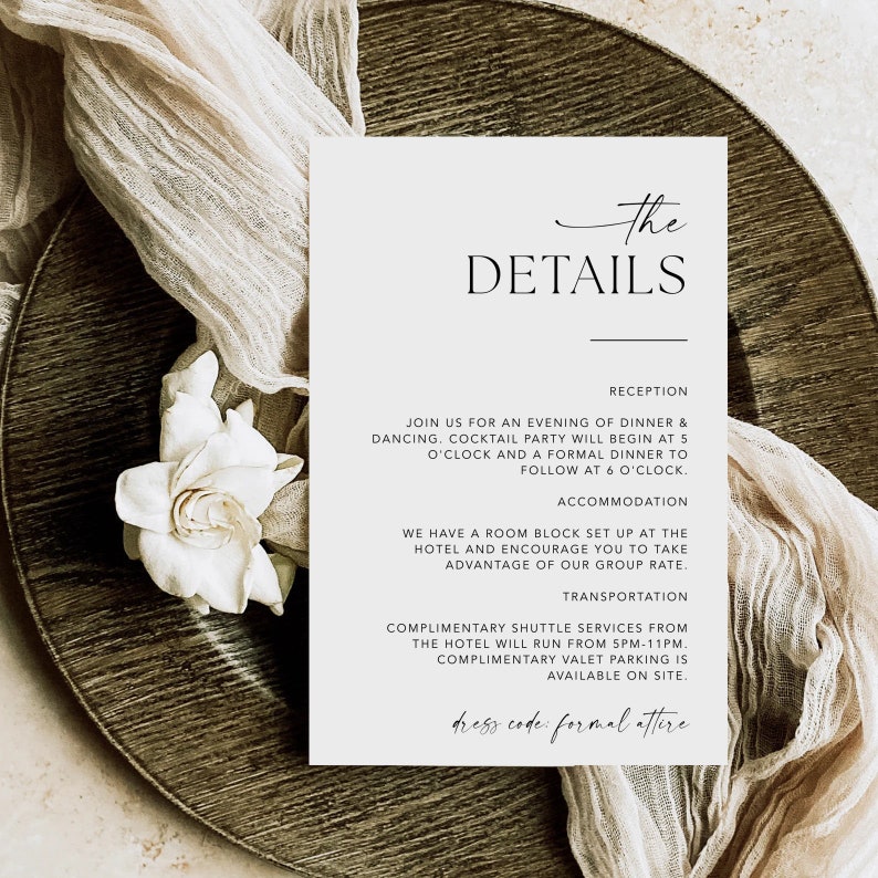 Wedding Invitation with QR Code, Minimal Wedding Invite Suite, Modern Invite, Simple Editable Invite Template, MM1 image 3