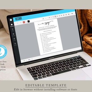 Ik bespioneer bruiloft spel, afdrukbare kaart en teken, bewerkbare sjabloon, minimalistische fotojacht, hashtag, bruidsbruiloft leuke spellen, MM2 afbeelding 8