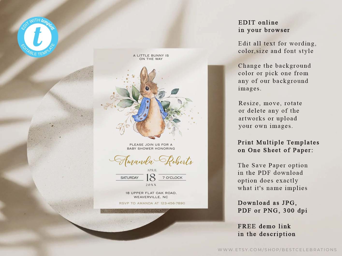 Peter Rabbit Diaper Raffle Template, Peter Rabbit Rsffle Card, Peter ...
