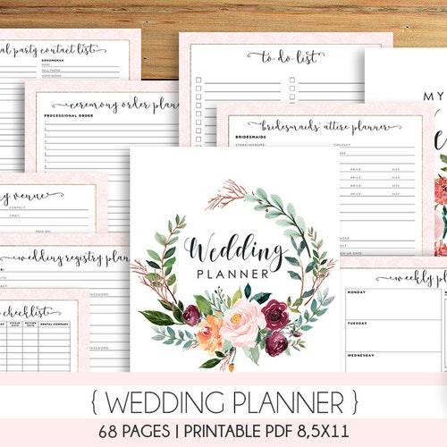 Wedding Planner Printable Wedding Planning Book Printable - Etsy