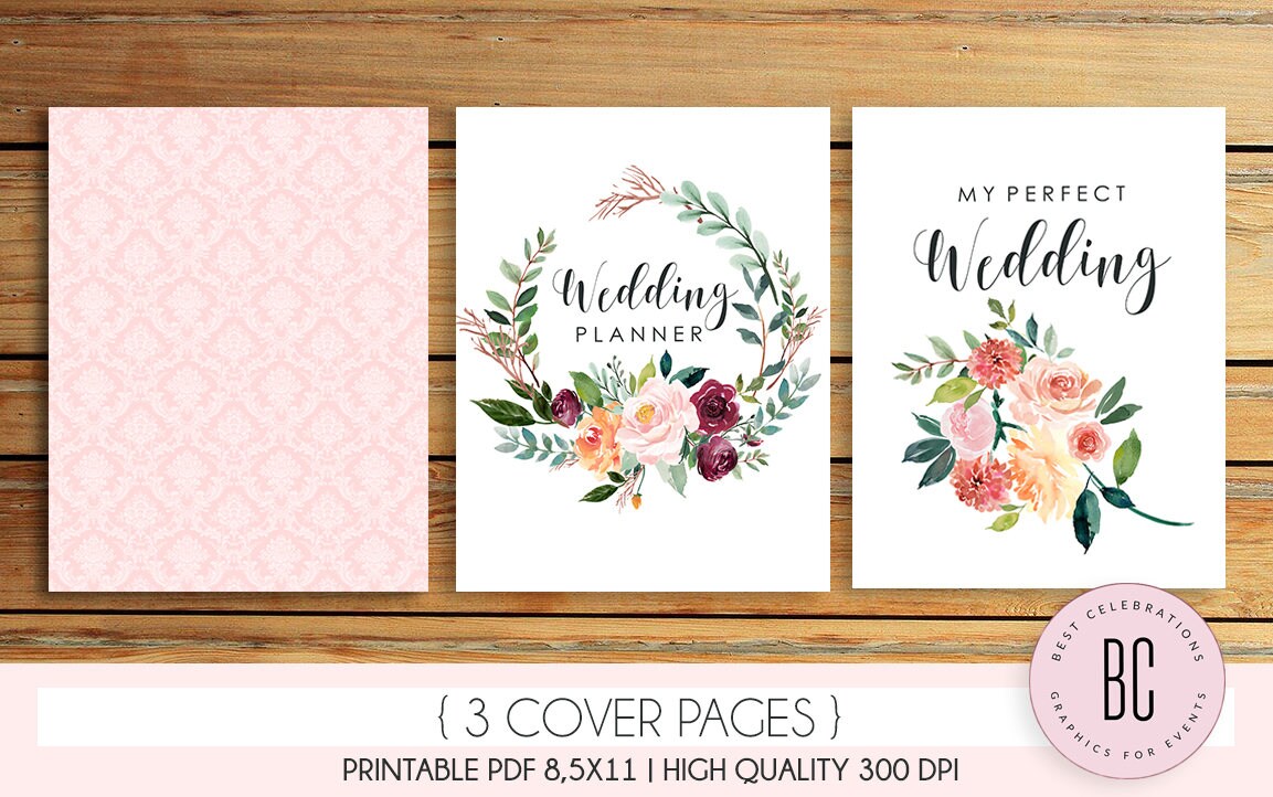 Wedding Planner Printable Wedding Binder Graphic by PlannersByBee