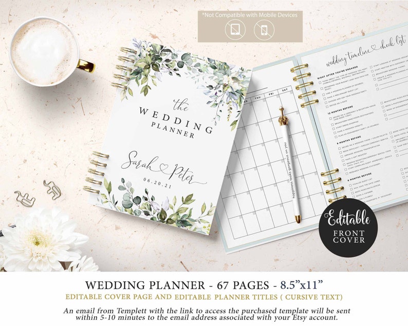 Wedding Planner Printable Editable Cover Editable Wedding | Etsy