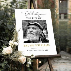 Funeral Welcome Sign Template, Editable Celebration of Life Poster, Printable Memorial Sign (Canva PDF) image 4
