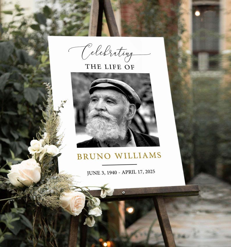 Funeral Welcome Sign Template, Editable Celebration of Life Poster, Printable Memorial Sign (Canva PDF) image 4