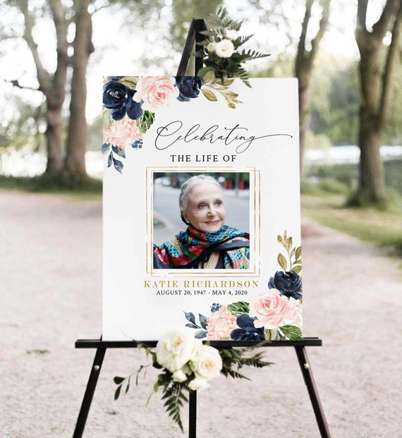  Funeral Sign, Funeral Welcome Sign, Funeral program,  Celebration of Life Decor, Memorial Sign, Funeral Decorations, Custom  Funeral Reception Sign, Funeral Photo Sign, In Loving Memory Sign - Ver 15 