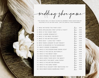 Plantilla del juego de los zapatos de boda: Él dijo, ella dijo (descarga digital)