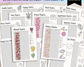 Yearly Trackers Bundle, PRINTABLE Journal Pages, Digital Planner Pages, Bujo Planner Year in a Pixel Tracker A4 A5 Letter Size Printables