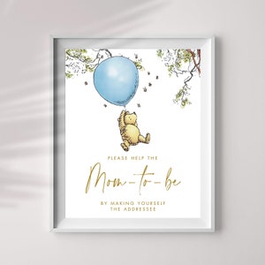 Winnie The Pooh Addressee Sign, Help the Mommy-To-Be Sign, Help the Busy Mommy Baby Shower Sign, Table Sign, Party Sign Decorations, #CB1