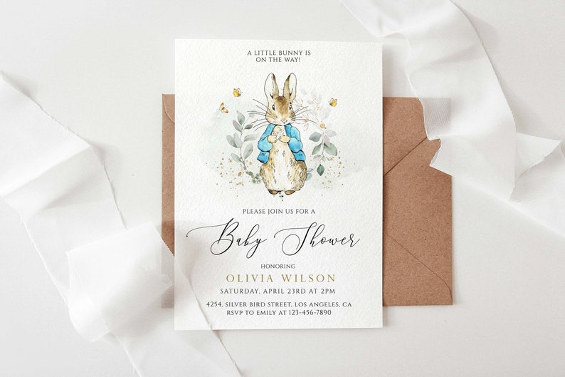Peter Rabbit Baby Shower Invitation Peter Rabbit Invitation Etsy