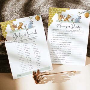 Classic Winnie the Pooh Game Bundle, Editable Pooh Baby Shower Games ...