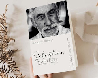 Printable Minimalist Celebration of Life Service Template