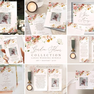 Lot de fleurs funéraires de jardin, ensemble commémoratif, modèles de célébration de la vie, suite Souvenir d'amour, plaque funéraire modifiable, #FNRL