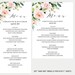 Wedding Menu Printable, Wedding Menu Template, Wedding Menu, Dinner ...