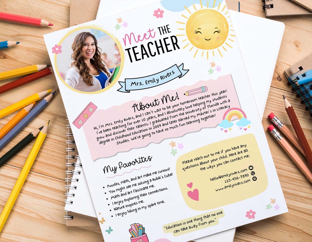 Editable Meet the Teacher Template: Back to School Teacher Intro (canva ...