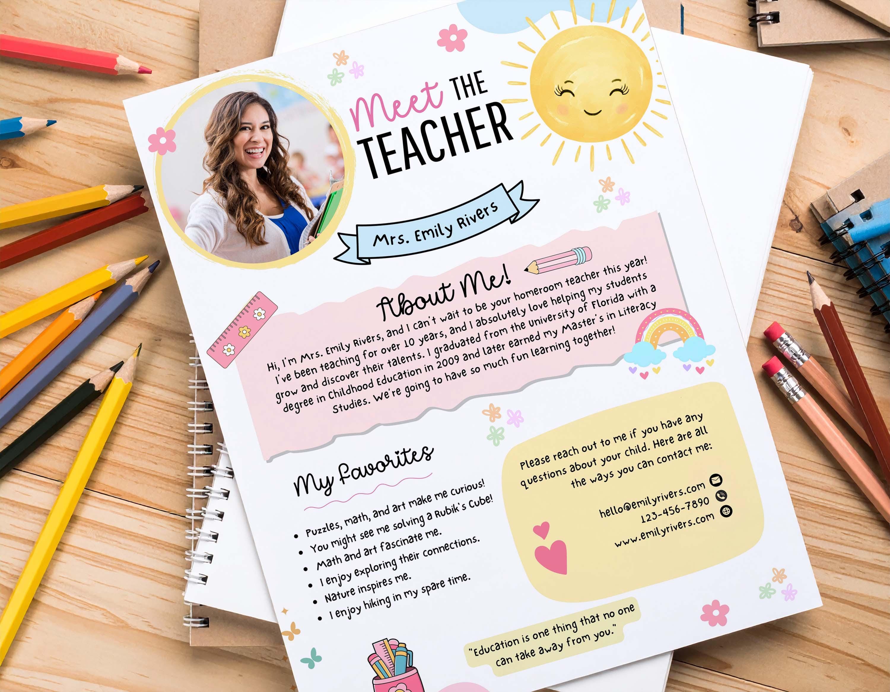 Editable Meet the Teacher Template: Back to School Teacher Intro (canva ...