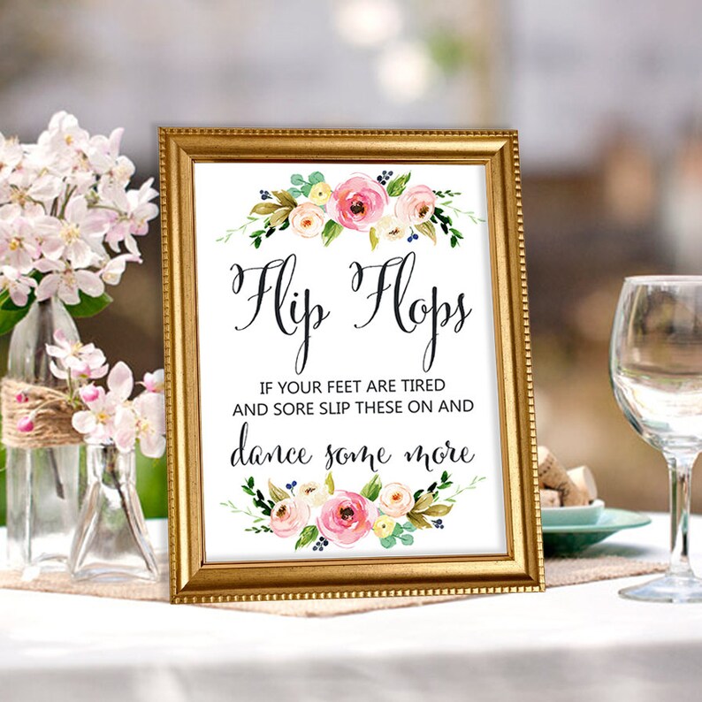 Wedding Flip Flops Sign Printable Wedding Flip Flop Sign Etsy