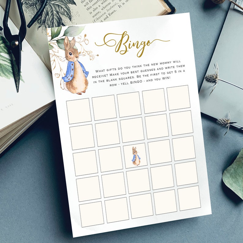 Peter Rabbit Baby Shower Game Baby Bingo Game Baby Shower - Etsy