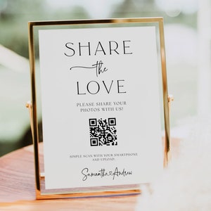 Minimal Teilen Sie das Liebesfotoschild mit QR-Code, Gastfoto teilen, EDITIERBAREErfassen Liebeshochzeitsposter 4x6, 5x7, 8x10, 16x20, 18x24 #MM2