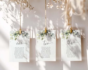 Greenery Wedding Seating Chart Template (PDF)