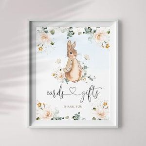 Peter Rabbit Karten und Geschenke Schild, Karten und Geschenke, Party Schild Dekorationen, 8x10 Jpeg und Pdf, Baby Shower Party Schild, Sie drucken, #PR