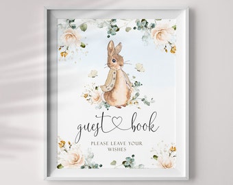 Rabbit Guest Book - Etsy