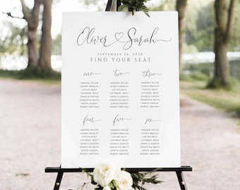Modern Elegant Wedding Seating Chart Template Printable - AMORA