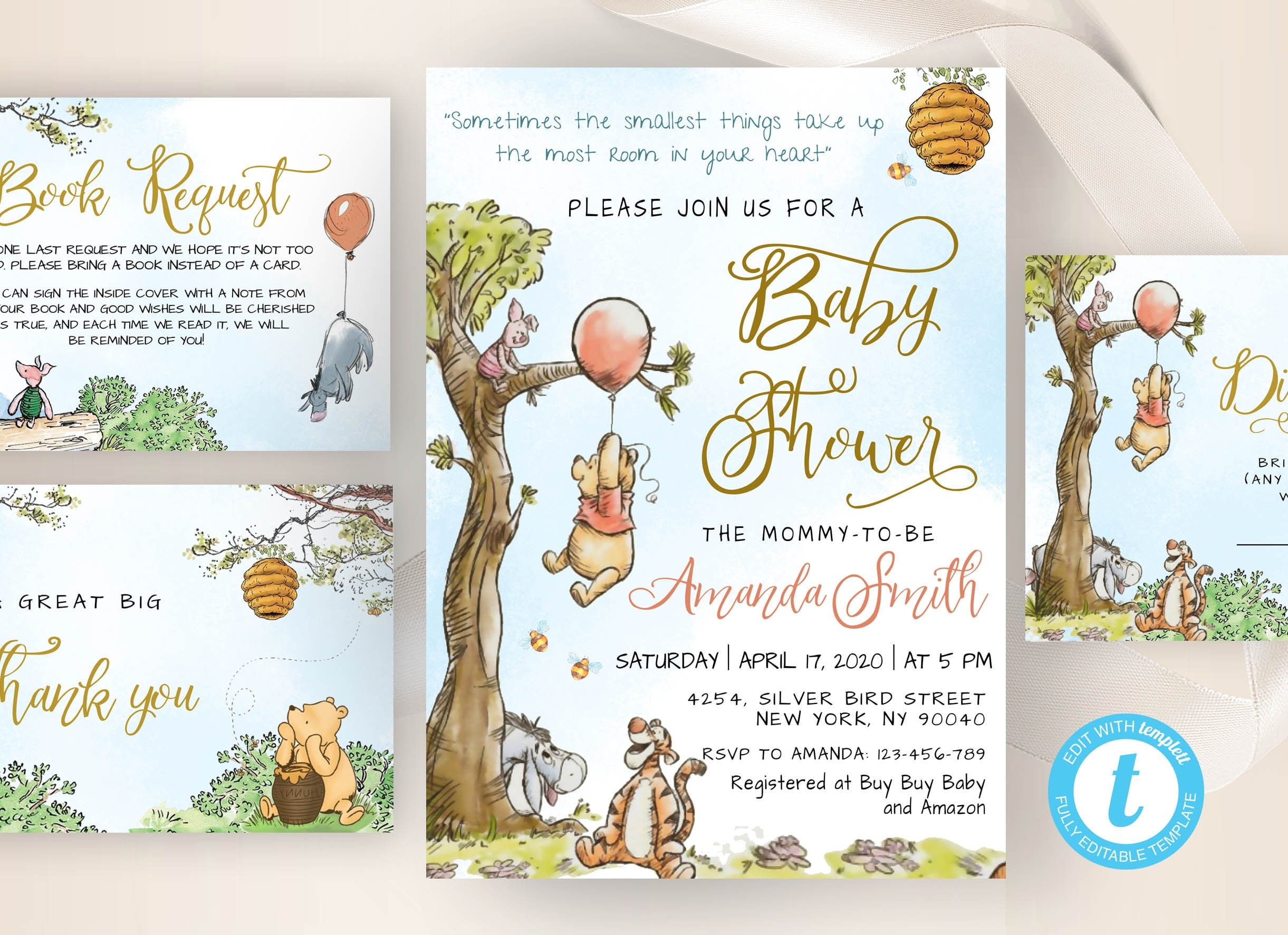 Pooh Invitation Template