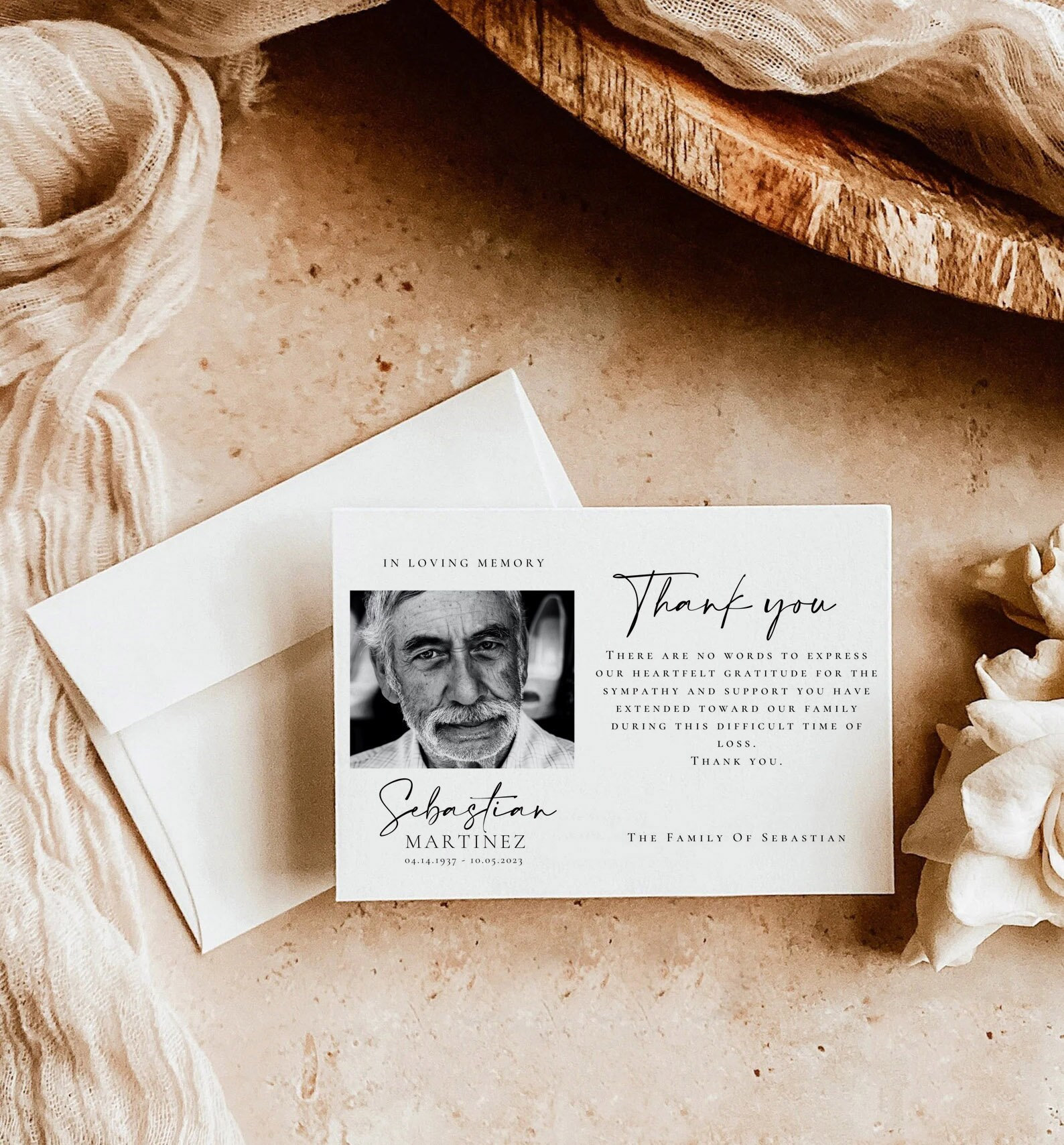 Funeral Thank You Card Template: Editable Memorial Card (digital Download)  - Etsy, image size:1588x1708