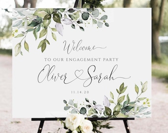 Eucalyptus Engagement Welcome Sign: Editable Template (YOU PRINT)