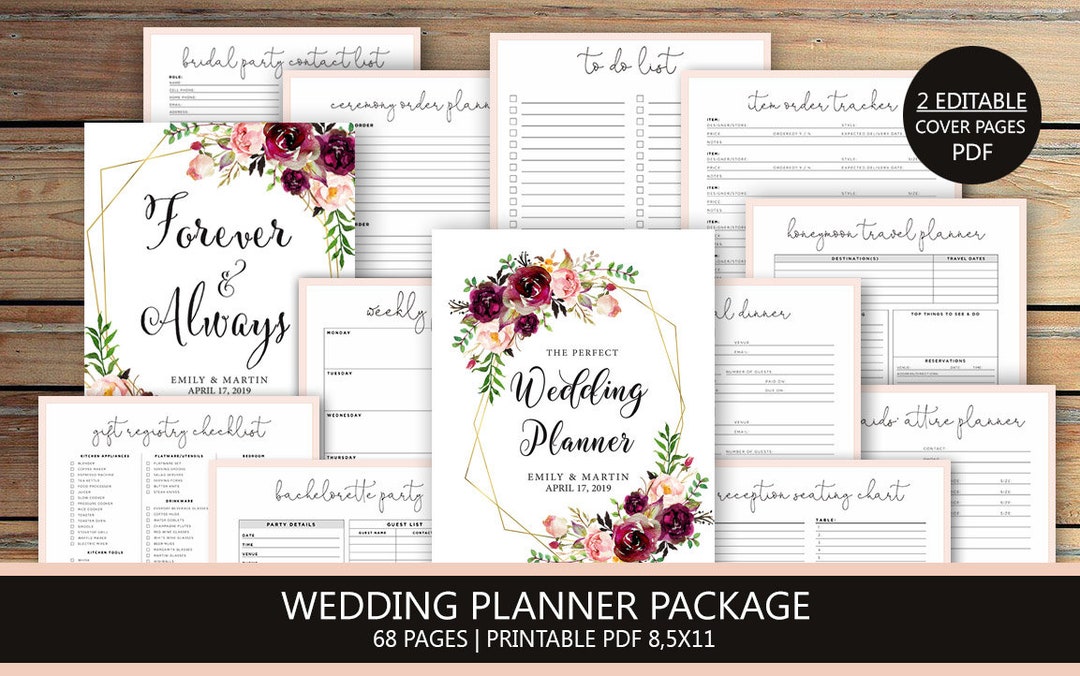 Wedding Planner Printable, Wedding Planning Book, Printable Wedding ...