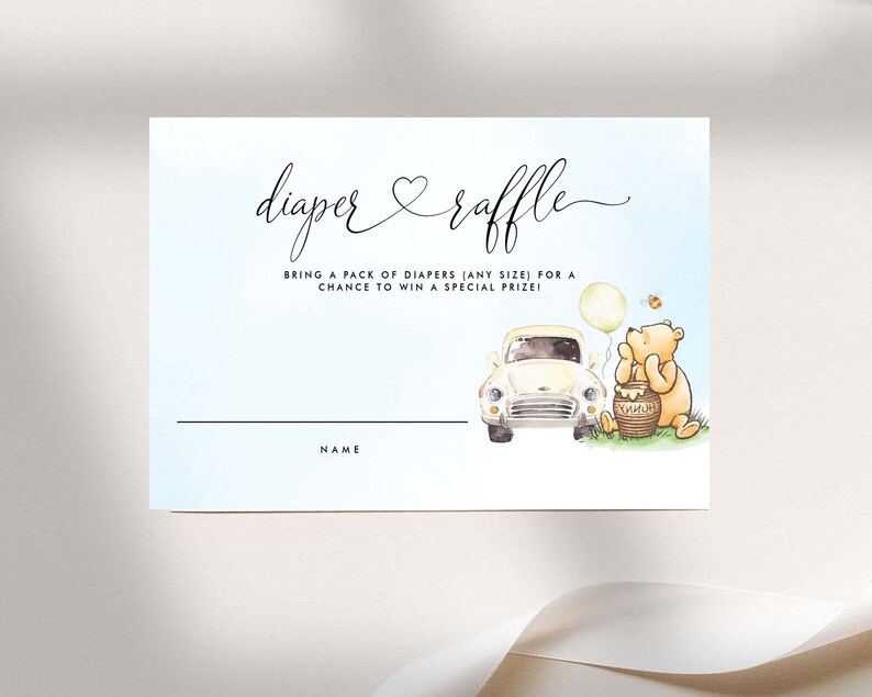 Editable Winnie the Pooh Drive by Baby Shower Invitation Etsy