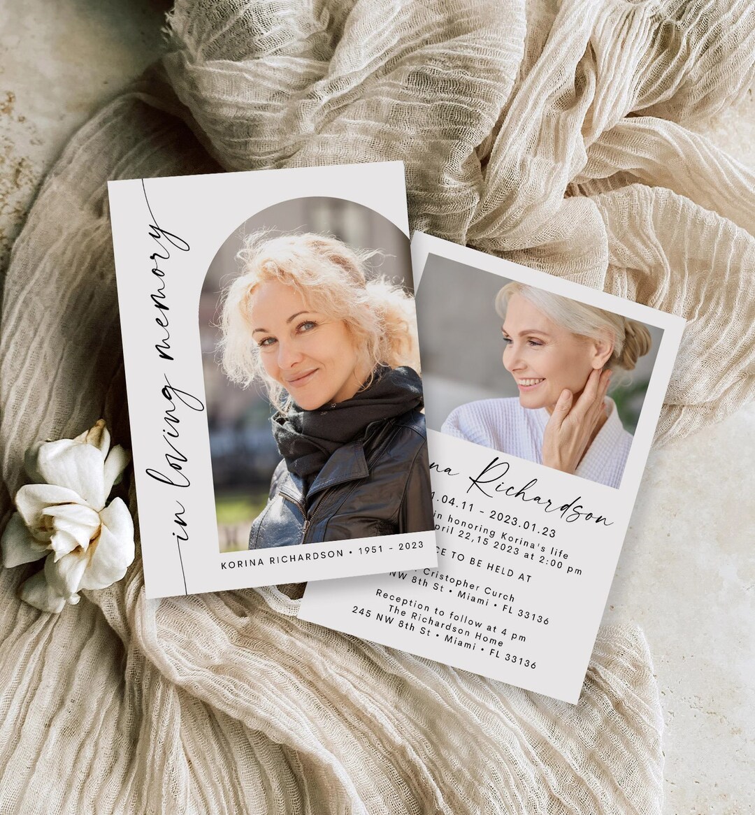 Editable Funeral Program Template, Double Sided Funeral Program, CANVA ...