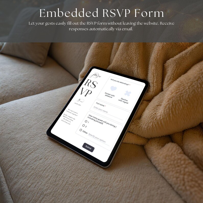 Minimalist Wedding Website Template, Wedding Web Invitation, Trackable RSVP, Countdown Timer, Interactive Map, Editable Canva Template