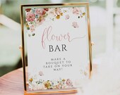 Floral Flower Bar Sign: Boho Baby Shower Decor (Digital Download)
