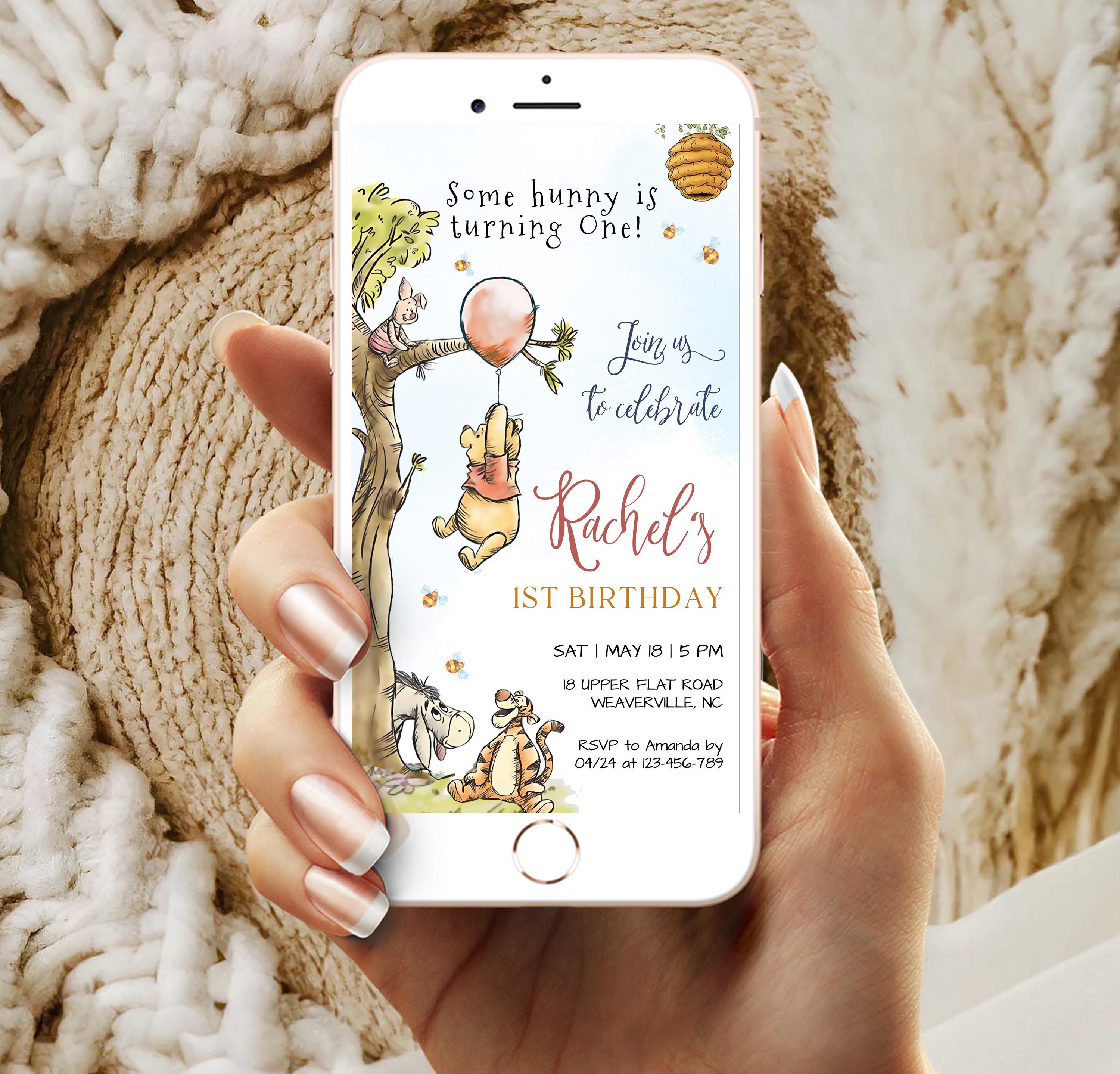 10 Winnie Pooh Einladungskarten Für Kindergeburtstag – DIN A6, 300 G/m² Papier