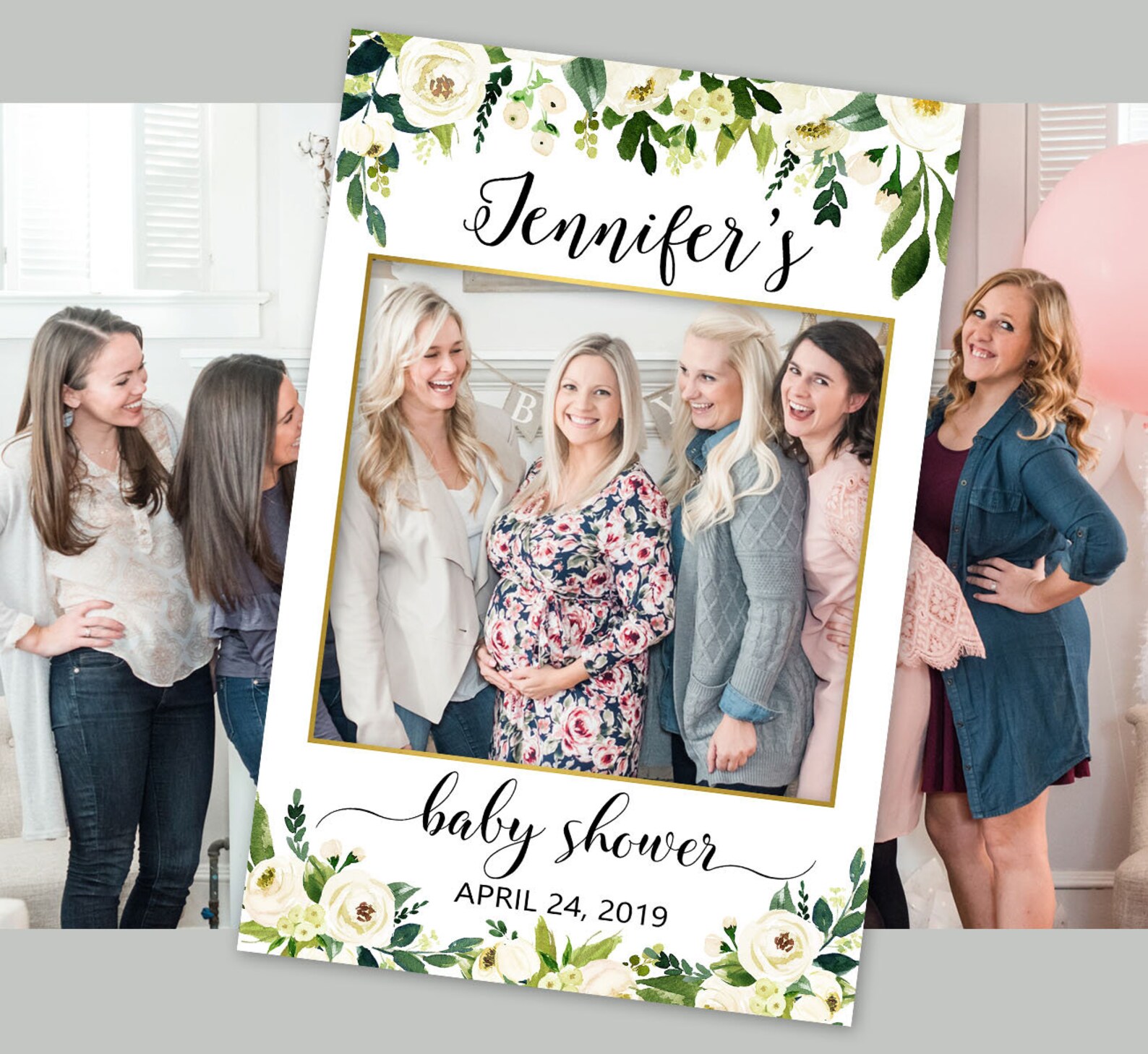 Baby Shower Photo Booth Frame Baby Shower Picture Frame Etsy