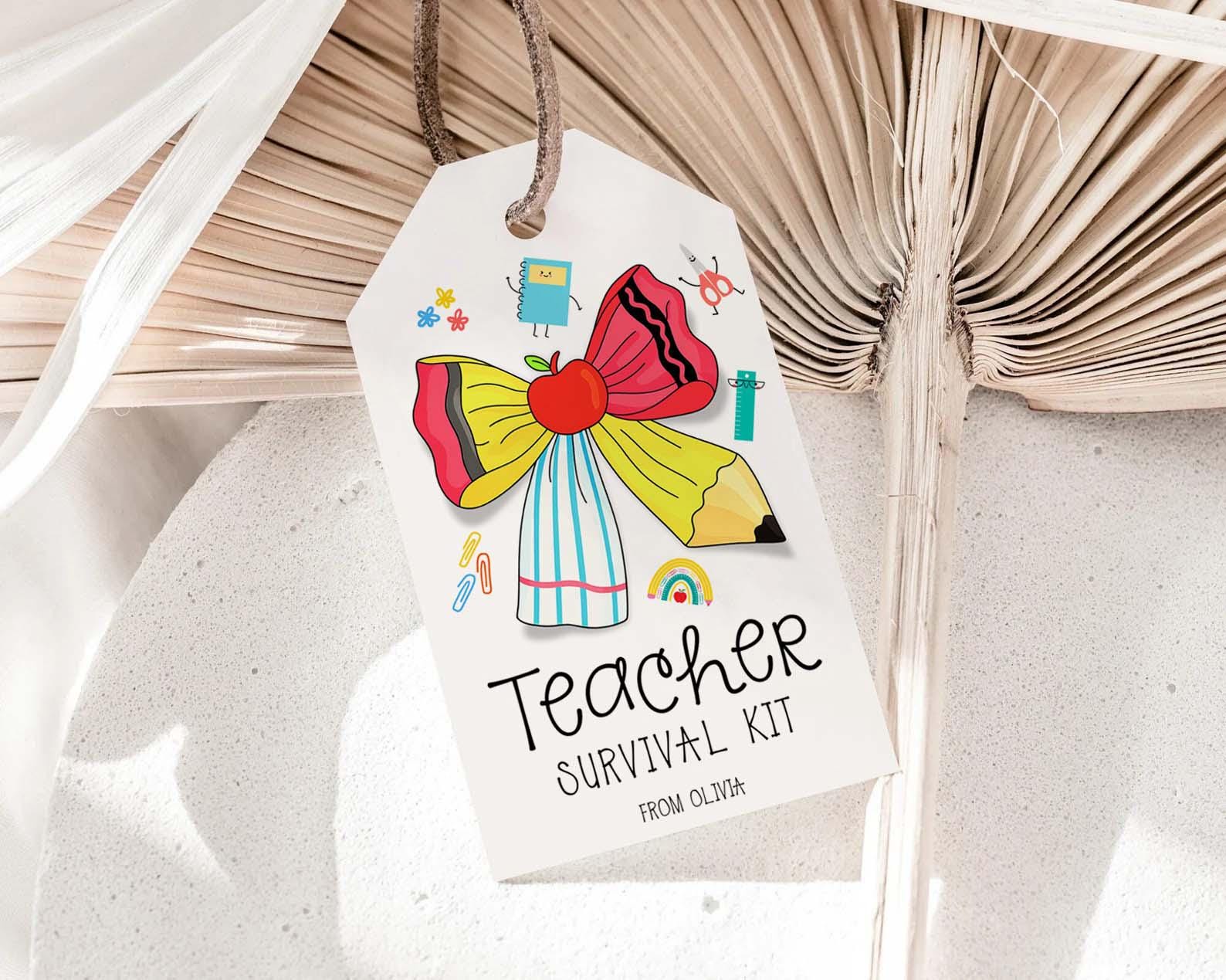 Editable Teacher Survival Kit Gift Tag: Back to School Printable (canva ...